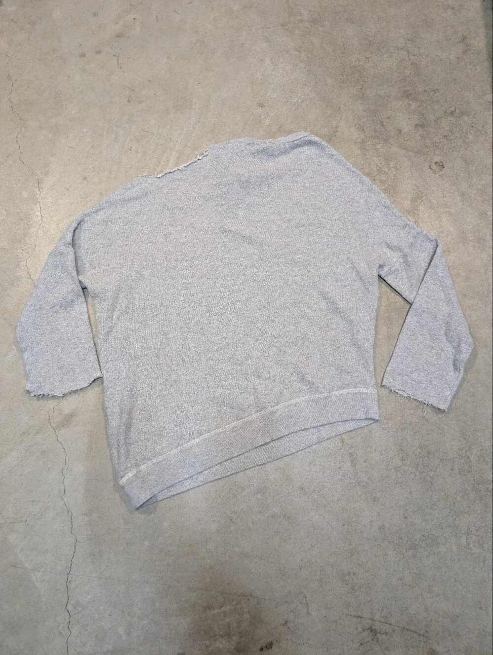R13 Distorted Sweatshirt Light Gray Distressed Crewneck Sweater Mens S Japanese